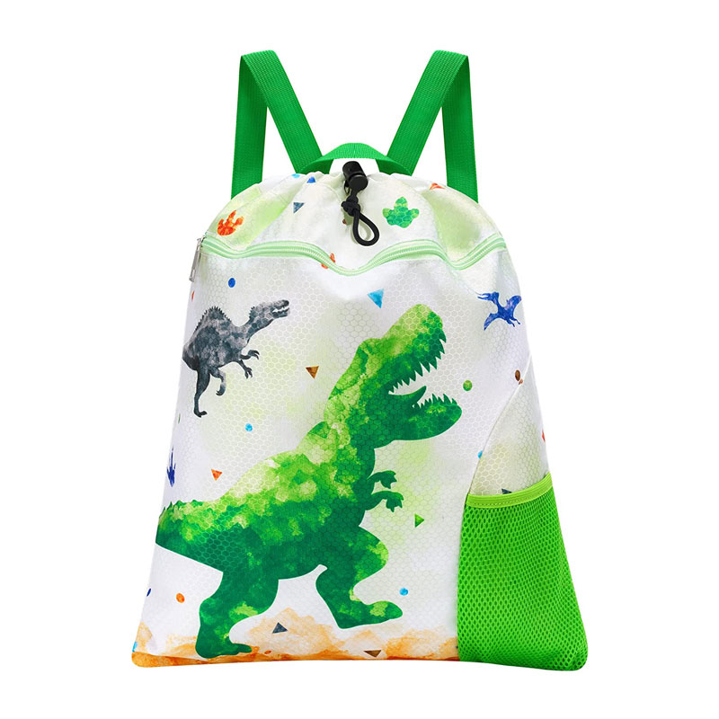 Bela Granda Kapacita Dinosaŭro Infanoj Drawstring Tornistro